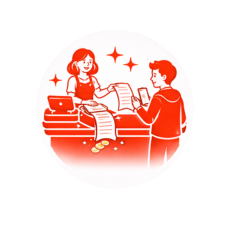 Billing counters with receipt printing